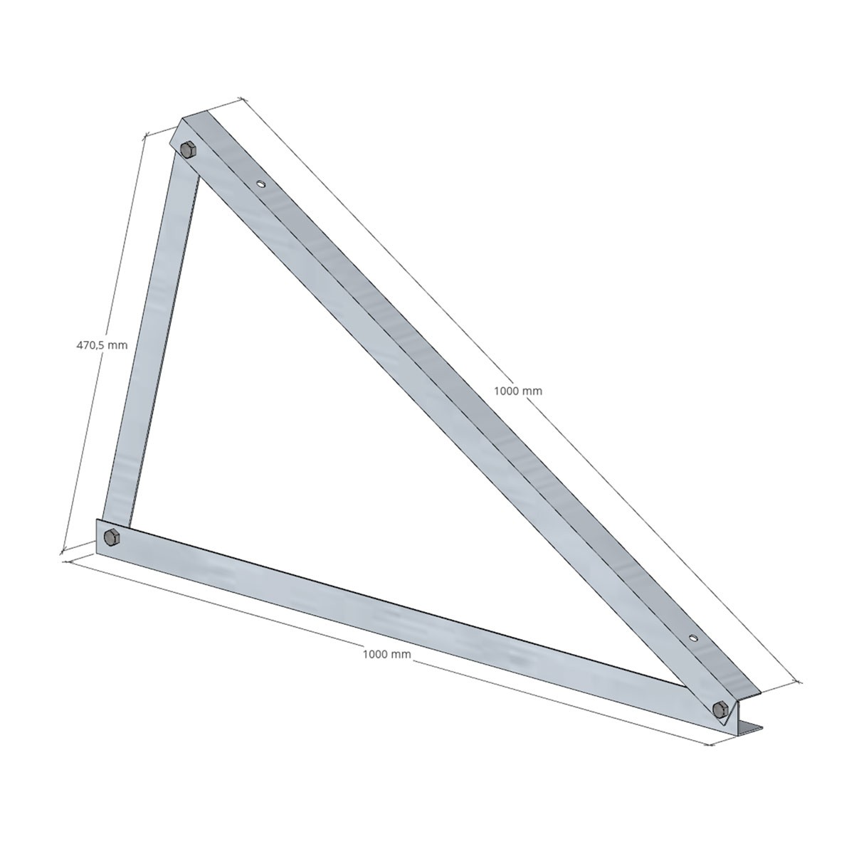 Set squadra 25° montaggio ORIZZONTALE Alluminio